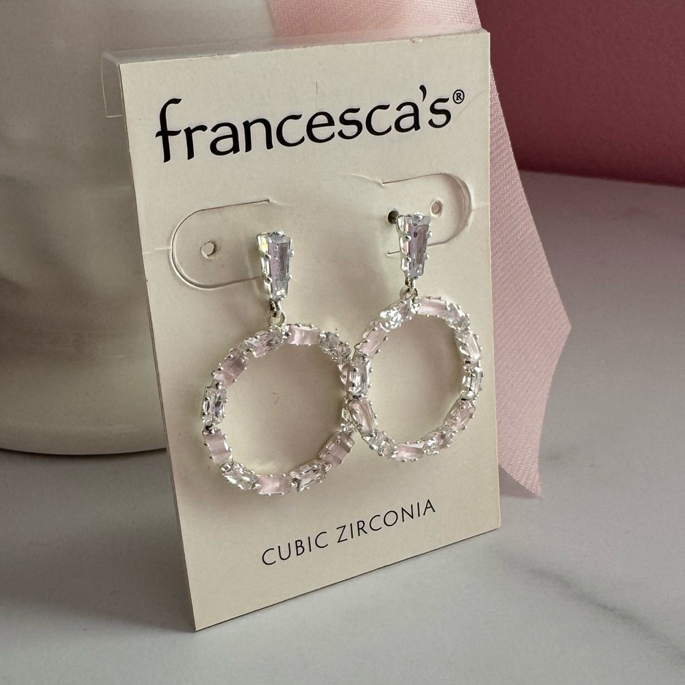 Francesca's Pink and Silver Earrings